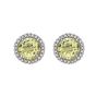 Lemon Quartz and Diamond Cluster Earrings - 00019566 | Heming Diamond Jewellers | London