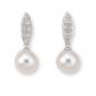 Pearl and Diamond Earrings - 02021170 | Heming Diamond Jewellers | London