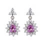 Pink Sapphire and Diamond Drop Earrings - 00025331 | Heming Diamond Jewellers | London