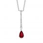 Ruby and Diamond Drop Pendant - 02022302 | Heming Diamond Jewellers | London