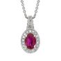 Ruby and Diamond Pendant - 00019726 | Heming Diamond Jewellers | London