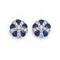 Sapphire and Diamond Cluster Earrings - 00021065 | Heming Diamond Jewellers | London