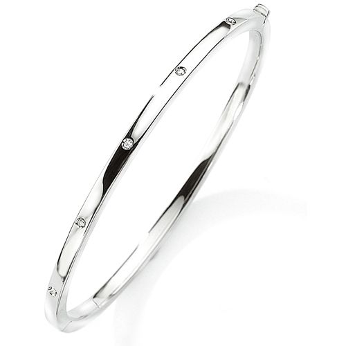 9ct White Gold Diamond Bangle - 00019437 | Heming Diamond Jewellers | London