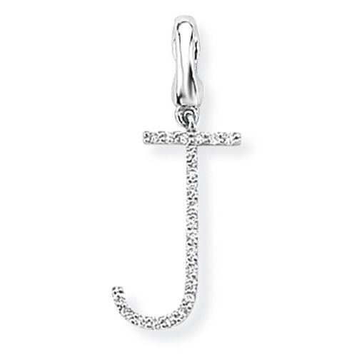 Diamond Initial 'J' Charm / Pendant (9ct) - 00019103 | Heming Diamond Jewellers | London