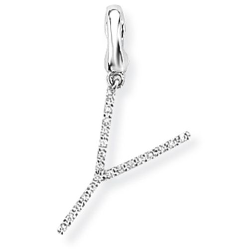 Diamond Initial 'Y' Charm / Pendant (9ct) - 00019118 | Heming Diamond Jewellers | London