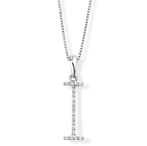 Diamond Initial 'I' Pendant - 00018890 | Heming Diamond Jewellers | London