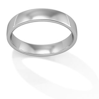 18ct White Gold 4mm Bombe Court Shape Wedding Ring - 00020663 | Heming Diamond Jewellers | London