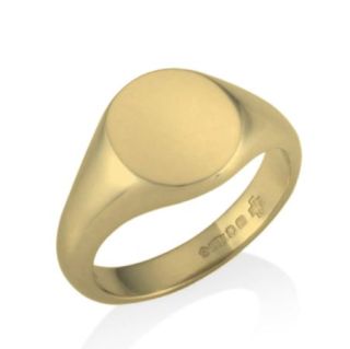 9CT gold signet ring 14.5 x12 TENNANT crest