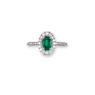 Emerald And Diamond Cluster Ring - 00024459 | Heming Diamond Jewellers | London