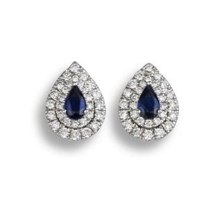 Sapphire And Diamond Earrings - 00024609 | Heming Diamond Jewellers | London