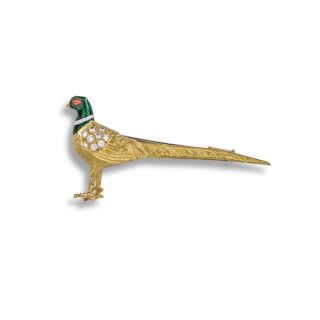 Diamond Pheasant Brooch - 00024818 | Heming Diamond Jewellers | London