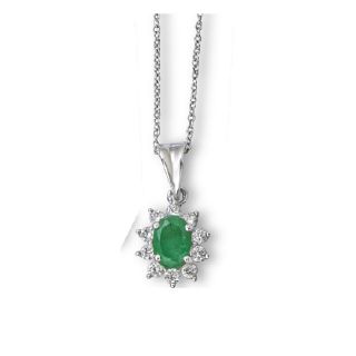 Emerald and Diamond Pendant