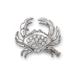 Diamond Crab Brooch White Gold