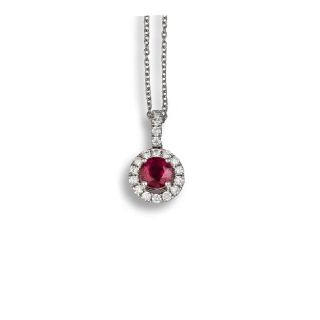 Ruby And Diamond Pendant - 02021122 | Heming Diamond Jewellers | London