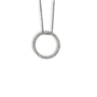 Claw set circle diamond pendant. - 02023284 | Heming Diamond Jewellers | London