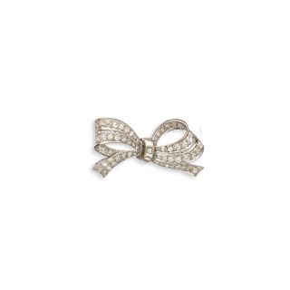 Vintage Diamond Bow Brooch