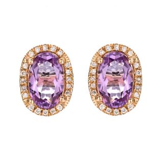 Amethyst and Diamond Earrings - 00020886 | Heming Diamond Jewellers | London