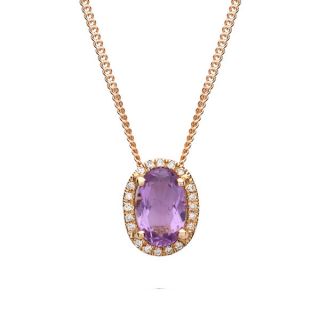 Amethyst and Diamond Pendant - 00020885 | Heming Diamond Jewellers | London