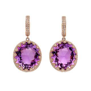 Amethyst Drop Earrings - 00020488 | Heming Diamond Jewellers | London