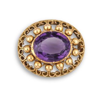 Antique Amethyst Brooch - 02024156 | Heming Diamond Jewellers | London