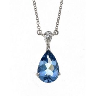 Aqua and Diamond Pendant - 02019608 | Heming Diamond Jewellers | London