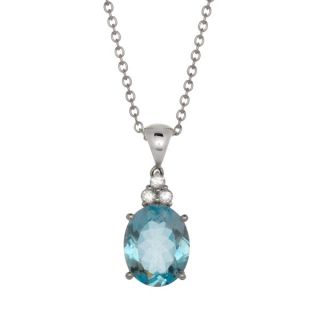 Aquamarine and Diamond Pendant - 00020028 | Heming Diamond Jewellers | London