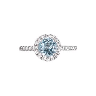 Aquamarine & Diamond Ring - 00022407 | Heming Diamond Jewellers | London