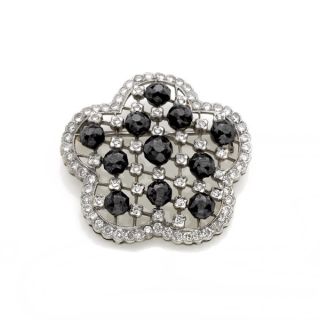 Black and White Diamond Lattice Brooch - 02019913 | Heming Diamond Jewellers | London