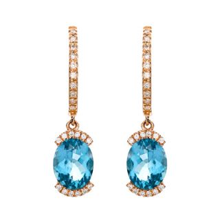 Blue Topaz and Diamond Earrings - 00020902 | Heming Diamond Jewellers | London