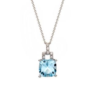 Blue Topaz and Diamond Pendant - 00020836 | Heming Diamond Jewellers | London