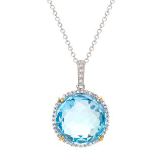 Blue Topaz and Diamond Pendant - 00020891 | Heming Diamond Jewellers | London