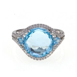 Blue Topaz & Diamond Dress Ring - 00021145 | Heming Diamond Jewellers | London