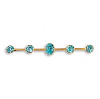 Blue Zircon Bar Brooch - 02023493 | Heming Diamond Jewellers | London