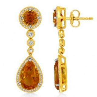 Citrine and Diamond Earrings - 02023577 | Heming Diamond Jewellers | London