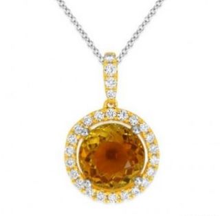 Citrine and Diamond Pendant - 02023579 | Heming Diamond Jewellers | London