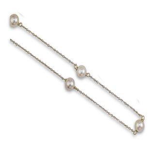 Curtured pearl 6-6.5mm tracelink necklace - 00024783 | Heming Diamond Jewellers | London