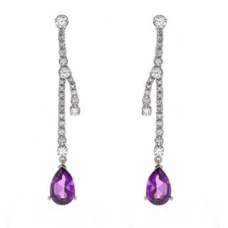 Diamond and Amethyst Drop Earrings - 00020700 | Heming Diamond Jewellers | London