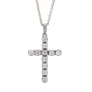 Diamond Cross Pendant - 00019143 | Heming Diamond Jewellers | London