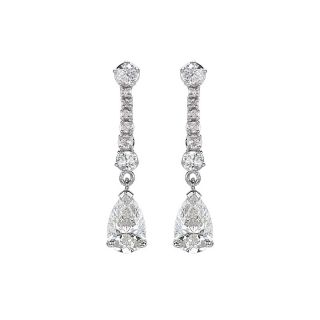 Diamond Drop Earrings - 00022072 | Heming Diamond Jewellers | London