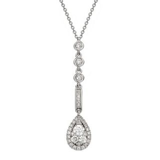 Diamond Drop Pendant - 00020854 | Heming Diamond Jewellers | London