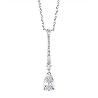 Diamond Drop Pendant - 00022069 | Heming Diamond Jewellers | London