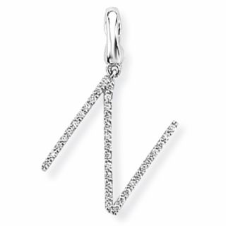 Diamond Initial 'N' Charm / Pendant (9ct) - 00019107 | Heming Diamond Jewellers | London