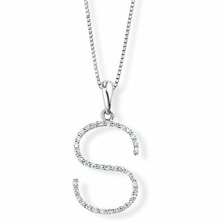 Diamond Initial 'S' Pendant - 00018900 | Heming Diamond Jewellers | London