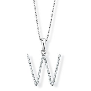 Diamond Initial 'W' Pendant - 00018904 | Heming Diamond Jewellers | London