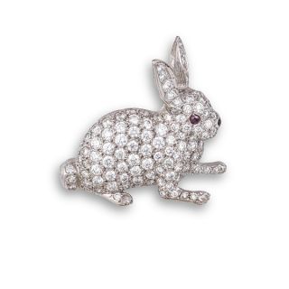 Diamond Rabbit Brooch - 02024140 | Heming Diamond Jewellers | London