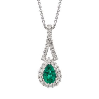 Emerald and Diamond Pendant - 00019719 | Heming Diamond Jewellers | London