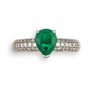 Emerald and Diamond Ring - 02022317 | Heming Diamond Jewellers | London