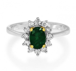 Emerald & Diamond Ring - 02021743 | Heming Diamond Jewellers | London