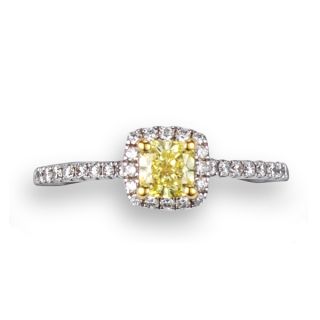Fancy Yellow Diamond Cluster Ring - 00024295 | Heming Diamond Jewellers | London