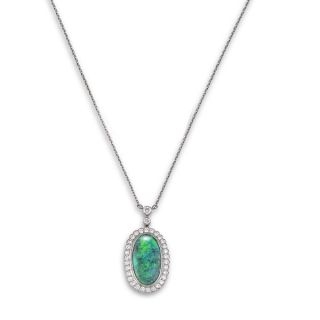 Opal & Diaond Necklace - 02024182 | Heming Diamond Jewellers | London